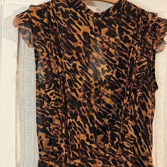 All Saints Hali Ambient Dress cheetah print size 2 - Picture 5 of 9